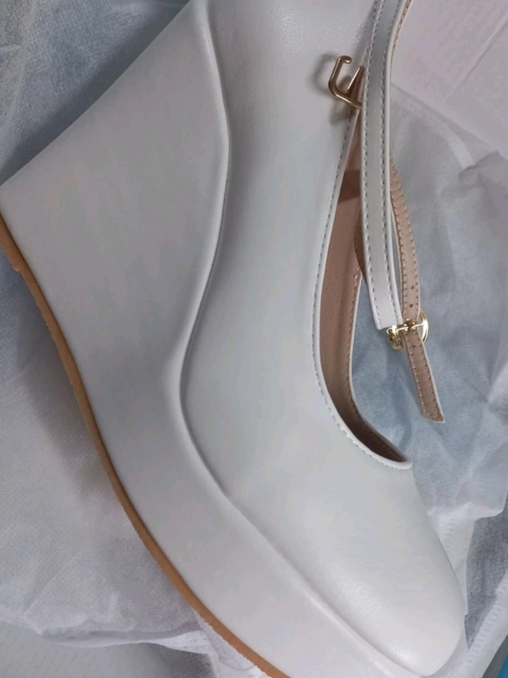Women’s White Platform Wedge